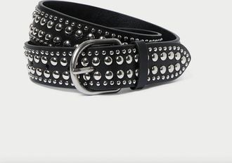 Loeffler Randall Womens Isaac Studded Belt In Black