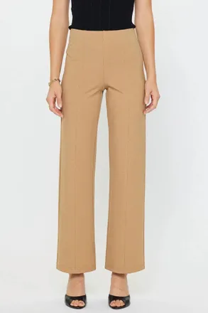 Current Air Kristin High-Rise Trouser Pants In Tan