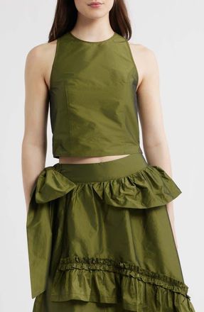 Damson Madder Constance Open Back Top in Olive at Nordstrom, Size 14 Us