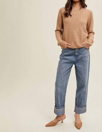 Wishlist Brushed Off Cardigan & Tank Set In Toast -Hoc Autumn