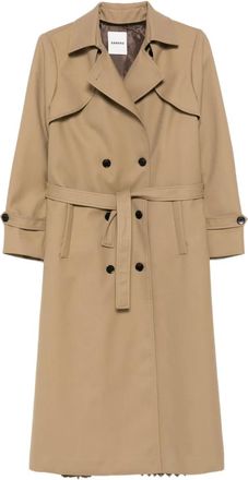 Sandro Trench doppiopetto con cintura - Marrone