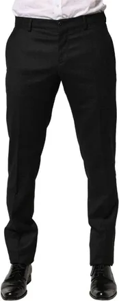 Dolce & Gabbana Wool Skinny Dress Trouser Pants - Heren - Broeken - Zwart - Maat: M Wol