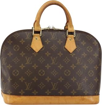 Louis Vuitton Alma Handbag Monogram Canvas Brown Canvas Bag (Pre-Owned)