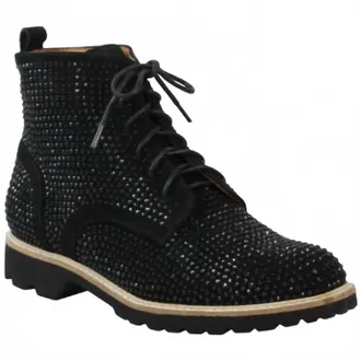 L'Amour Des Pieds Womens Raynelle Tie Boot In Black