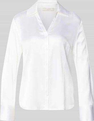 Herzen&rsquo;s Angelegenheit Bluse aus Satin mit V-Ausschnitt in Weiss, Gr&ouml;&szlig;e 34