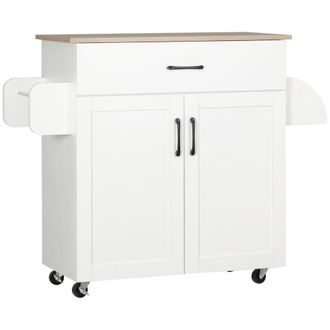 HOMCOM Carro de cocina 105x36x85 cm blanco