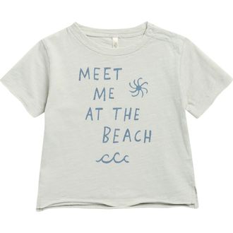 Rylee + Cru Meet Me at the Beach Cotton Graphic T-Shirt in Seafoam at Nordstrom, Size 18-24M