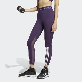 adidas Trainingstights ADIDAS PERFORMANCE TECHFIT 3-STREIFEN 7/8-LEGGINGS, Damen, Gr. XL, N-Gr, aurora plum, Obermaterial: 73% Polyester, 27% Elasthan, 7/8-L