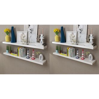 vidaXL Estantes De Pared 4 Unidades Blanco 120 Cm Vidaxl