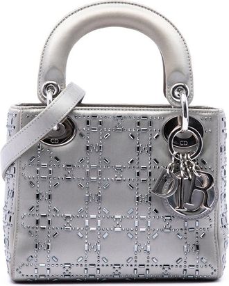 Dior Pre-owned Dior Mini Satin Cannage Crystal Embellished Lady Dior Ladies 7IZJJVZGUICTP30R