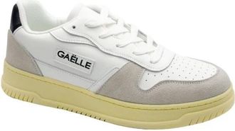 Ga&euml;lle Paris Wit en grijs leren sneakers - Heren - Sneakers - Veelkleurig - 43 EU - Leer - Schoenen