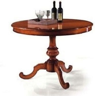 Milani Home BARRY - tavolo da pranzo allungabile in legno massello tondo