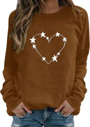 Generic My Orders UK My Recent Orders Sweatshirt Hoodies for Women UK Womens Print O Neck Sweatshirt Round Neck Fit Pullover Tops Casual Long Sleeve Workout W