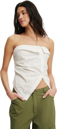 Cotton On Womens Mia Strapless Shirt in Grey Pinstripe at Nordstrom, Size 12