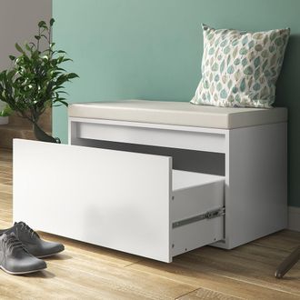 Vicco Panca Scarpiera Da Ingresso Iker, Bianco, 80 X 45 Cm