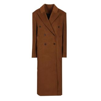 Loulou Studio Rosco Double-Breasted Long Coat - female - Loulou Studio - Double-Breasted Coats - Brown - S - Coats