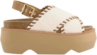 Colors Of California Maxi Platform Sandaal - Dames - Schoenen - Wit - Maat: 39 EU Leer