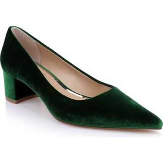 Badgley Mischka Bala Pointed Toe Pump in Emerald Velvet at Nordstrom, Size 7.5