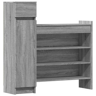 vidaXL Vidaxl - Zapatero Madera De Ingenier&iacute;a Gris Sonoma 100,5x28x100 Cm