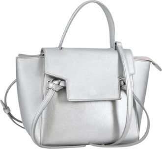 Celine Pre-owned Handbags, female, Gray, Size: ONE SIZE Pre-owned Metallic Leather Handbag