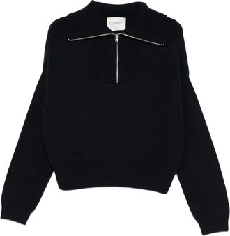 Closed zip-collar sweater - Blue