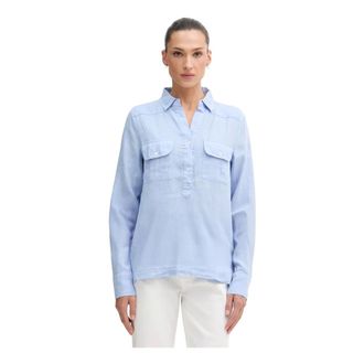 Mos Mosh MOS Mosh, Dames, Blouses & Shirts, Blauw, Maat: S Linnen
