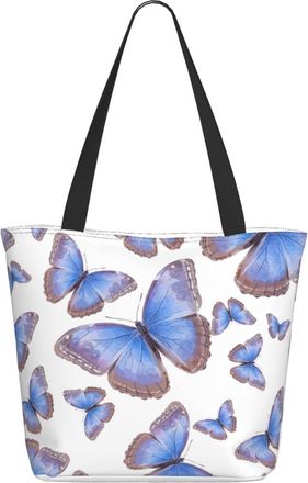 AOOEDM Summer With Blue Butterflies Ladies Shopping Bag 13x11x7in.The Perfect ValentineS Day Gift.It Is The Best ValentineS Day Gift For Mom, Daughter, Wife,