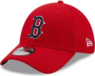 New Era Boston Red Sox Baseball Cap 39Thirty gebogener Schirm Rot Teamlogo Kappe Hut Stretch - L-XL (7 1/8-7 5/8)