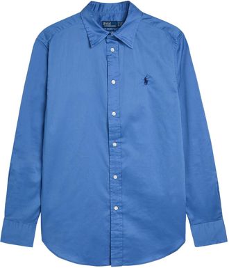 Polo Ralph Lauren Logo-embroidered Cotton Shirt - Blue - S (UK8-10 / S)