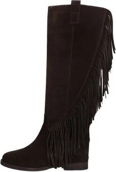 Via Roma 15 Dames Laarzen Stivale Zeppa Frangia Sbiega - Dames - Cowboylaarzen - Bruin - 36 EU - Su&egrave;de - Schoenen