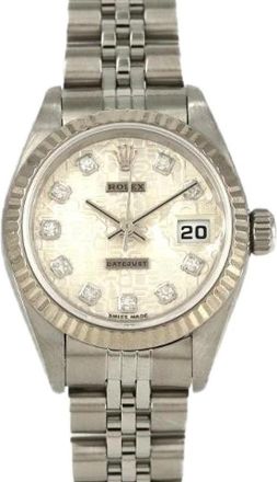 Rolex Pre-owned Datejust Roestvrij staal Witgoud Horloge 79174G - Dames - Vintage Horloges - Wit - ONE Size - Vintage