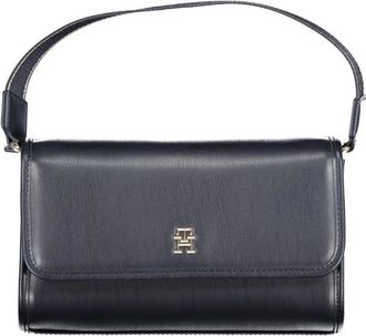 Tommy Hilfiger Schoudertas met logo - Dames - Handtassen - Blauw - ONE Size - Tassen