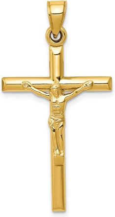 Diamond2Deal 14k Yellow Gold Hollow Crucifix Pendant