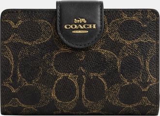 Coach Womens Medium Corner Zip Wallet In Loved Signature Canvas - Brown - One Size