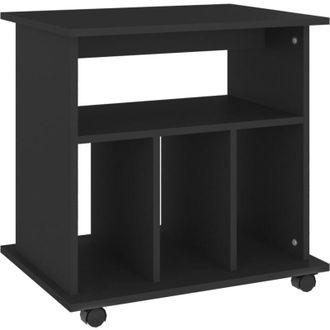 vidaXL Vidaxl - Armario Con Ruedas Madera Contrachapada Negro 60x45x60 Cm