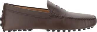 Tod's Handgemaakte leren loafers met logodetail - Heren - Loafers - Bruin - 44 EU - Leer - Schoenen