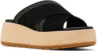 Sorel Sunpeak Platform Slide Sandal in Black/Gum 2 at Nordstrom, Size 10.5