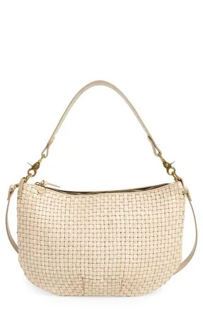 Clare Vivier Moyen Messenger Crossbody Bag in Cream Woven Checker at Nordstrom