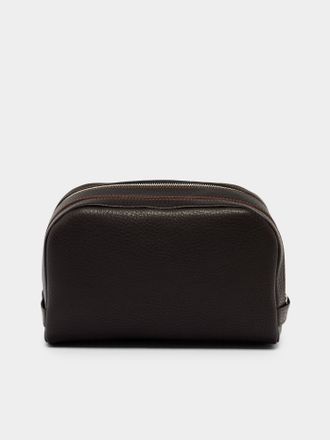 F. Hammann Leather Triple-Zip Wash Bag