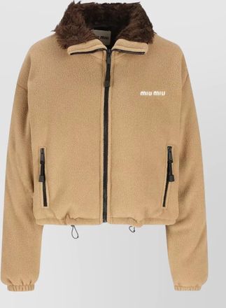 Miu Miu down cropped fleece jacket