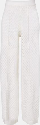 Jardin Des Orangers Open-knit wool and cashmere wide-leg pants