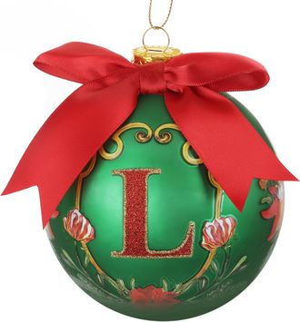 KASANOVA Pallina Natale lettera L 10 cm Royal Garden