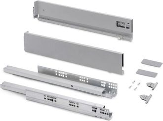 Emuca Emuca - Caj&oacute;n Exterior Vertex Con Regulaci&oacute;n 3d De Altura 93mm, 40kg, Profundidad 450mm, Acero, Pintado Aluminio