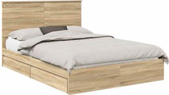 vidaXL Cama Con Almacenamiento Con Cabecera Roble Sonoma 140 X 200 Cm Vidaxl