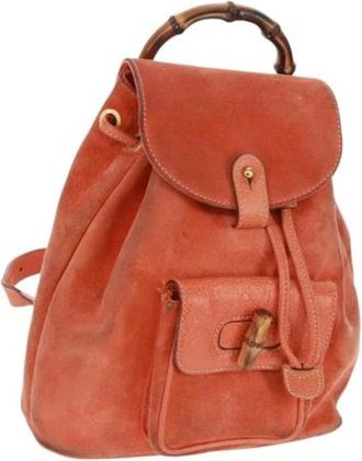Gucci Pre-owned Backpack - Dames - Vintage Rugzakken - Oranje - ONE Size - Leer - Vintage