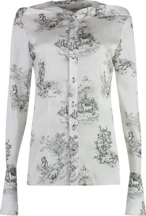 Coperni Camisa de Sarga Estampada - Blouses & Shirts - Mujer - Blanco - S