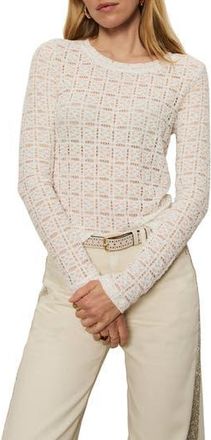 Sanctuary Perfect Long Sleeve Puckered Lace T-Shirt in Chalk White at Nordstrom Rack, Size Xx-Large