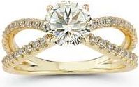 Glaze Jewelry Round Moissanite Caged Band Ring in Gold/Moissanite at Nordstrom Rack, Size 6