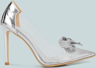 London Rag erika rhinestones embellished clear pump shoes