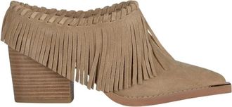 Alma En Pena Clogs met Franjes - Dames - Muiltjes - Beige - 38 EU - Leer - Schoenen